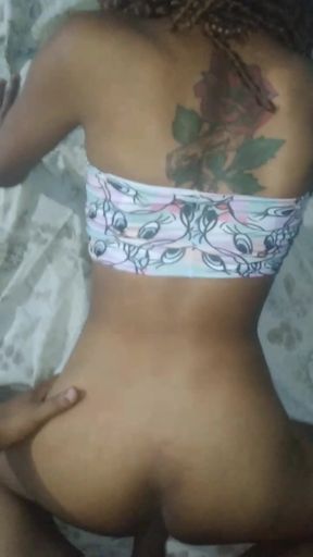 Curvy trans amateur enjoys doggy style POV homemade fun