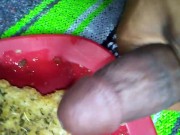 Jizz on toasted garlic bread