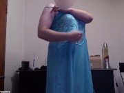 Fake Boobs 6: FF-Cup in boobfree lingerie and long dress. Strapon Tits. No Audio