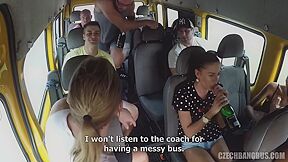 Gangbang Bus Fake Twins And Friends /2 - Brunette Rides Driver