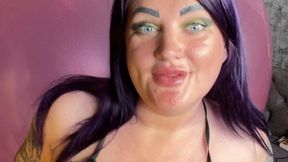 sexy play with dildo on big balloon