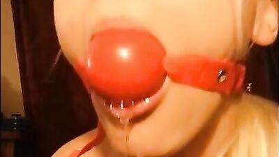 Nasty teen gets her mouth stuffed with panties, ball and duct tape