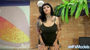 Curvy BBW pleasuring herself with a machine