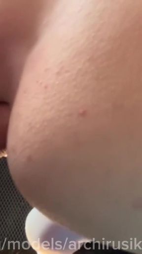 Thrilling moment from &quot;A man passing by touched my cock in the car and fucked me roughly without a saddle until I came. hot&quot;