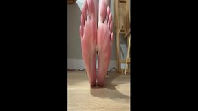 Sugargirlx2 Drips Lotion onto Her Feet and Sensually Rubs It in with Her Feet