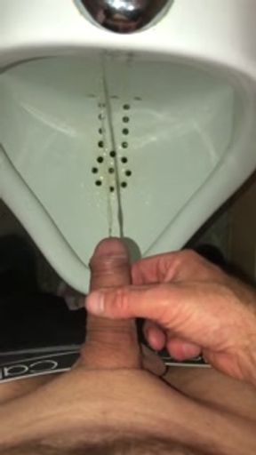 Compilation of Pissing and Cumming at a urinal twice this weekend