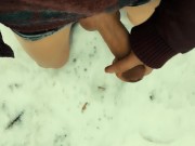 Cum onto friends cum mess after he jerk off at public