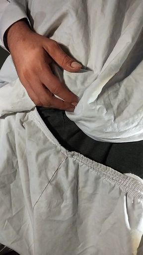 Dirtyjunkbro Dressed in Afghan Clothes, Cover Socks Piss in and Piss Drink