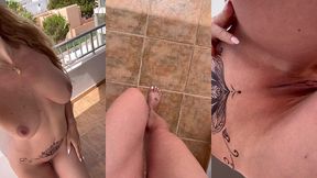 nue sur la terrasse et a la vue de tous ceux desirant passer une belle ...