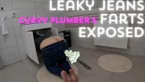 Curvy Plumber's Leaky Jeans Farts Exposed
