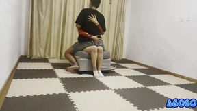 Lapsitting on a Tight clothes girl on the chair #AS080