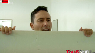 SentenceCase Exclusive Sizzling Shemale Sensation Vina Sky Sucks Monster Cock at Sinful Gloryhole