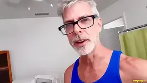 Strokes His Big Cock In The Office With Richard Lennox