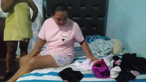 Hot stepmom goes down on her stepson's privates