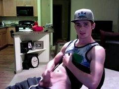 Twink Jerks Off on Webcam in His Apartment
