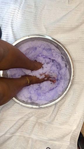 Purple Jelly Foot Tease - Miss Elektra's feet dance in lavender-scented jelly for your viewing pleasure - Foot Worship, Tease, ASMR