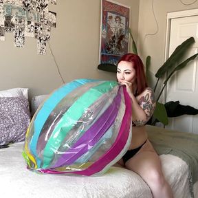 Blowing My Big Beach Ball