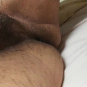 Hairy middle-aged cock messing around2