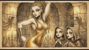 Doll like animated babe poses and dances showing her hairy armpits and hard body copy