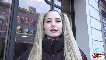 GERMAN SCOUT - Big Dick Anal Sex Casting for Pigtails Teen Crystal White in Berlin