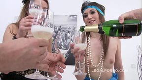 Piss Drinking sluts Samantha Joons &amp_ Maggie DP anal foursome SZ718