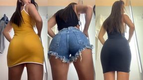 esposa safada se masturbando com lush dentro do provador do shopping!!