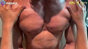 Muscle Asian guy shows off his muscles worship big biceps