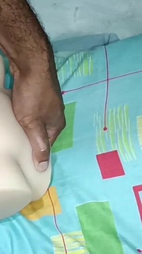 Very Horny in Tight White Doll