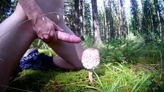 Exploring the nature #6 - Extremely massive cumshot in the woods
