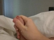Small hot cock cums in slow motion