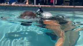 Scuba in tiny Wicked Weasel bikini in the pool--full video at a discount price!