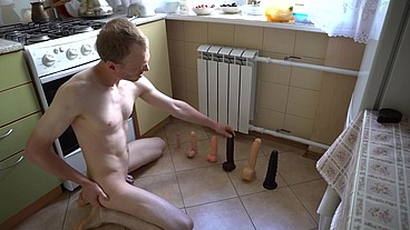 Sergay Fag - Six Dildos Riding on Kitchen