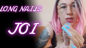 Lady Angela Long nails JOI glasses pink hair tattooed goddess