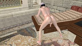 Beautiful Shemale Inserts Cucumber in Ass 3D Cartoon Hentai