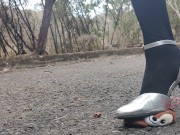 女装ヒールでぬいぐるみ踏み潰しクラッシュフェチ脚フェチ japanese crossdresser high heel crush fetish