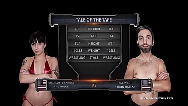 Charlotte Sartre vs Jay West Mixed Wrestling