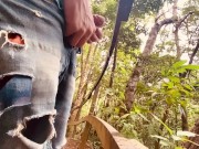 Slow Motion Pee With pre-cum in Nature