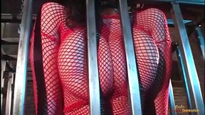 Curvy beauty in chains pleases a man before her freedom is granted