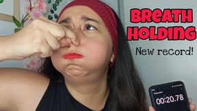 Breath holding and cheeks puffing challenge: new record with nose pinching and mouth covering