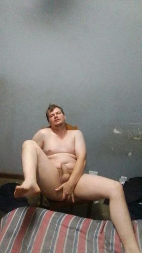 Hot Hunk Jerk off & Play with Cock & Ass on Chair Untill Cumo