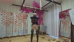 Japanese Room Shibari: Bound & Blindfolded Asian Beauty in Silk Cheongsam (28 Mins)