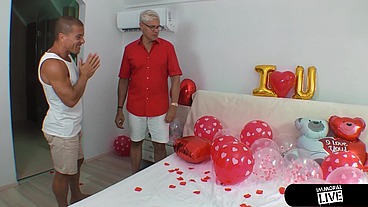 Valentine's Day Surprise, Lana Wolf Dildo Fucks Herself for Porno Dan!