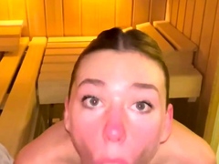 Halli N Lover Sucking And Fucking In The Sauna