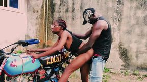 Latina beauty gives a deepthroat fellatio to a huge black member in a public