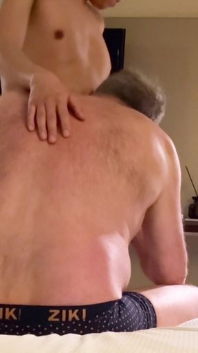 Daddy (56) enjoys the love and kisses of his stepson (19)   Clip 2