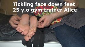 Tickling face down feet 25 year old gym trainer Alice