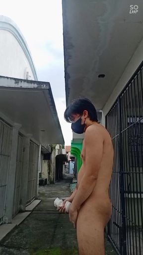 Bringing his fav sex toy to a graveyard, fucking it and dumping his cum