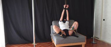 Girl in Bloomers, Restrained in an M-shape and Left Alone.