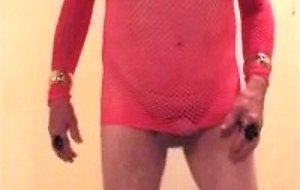 Brunette slut in pink ankle boots