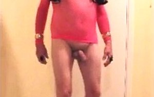 Brunette slut in pink ankle boots